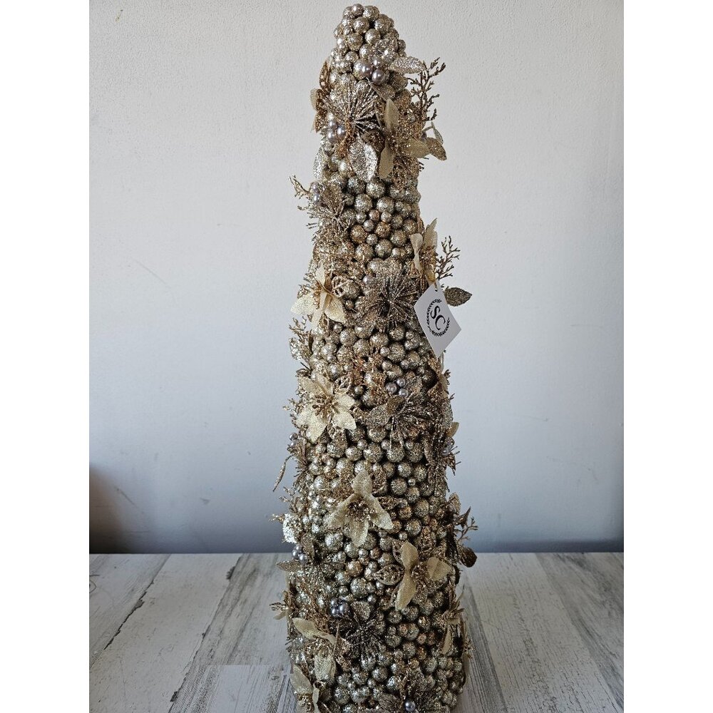 Sc Salzburg‎ creations 24" gold tree glitter flower centerpiece large new